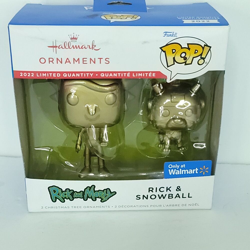 Hallmark Funko Pop Rick And Snowball Gold Chase Ornament 2022 WalMart Limited
